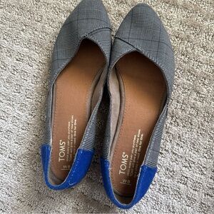Toms Gray and Blue Casual Flats with Rounded Toe